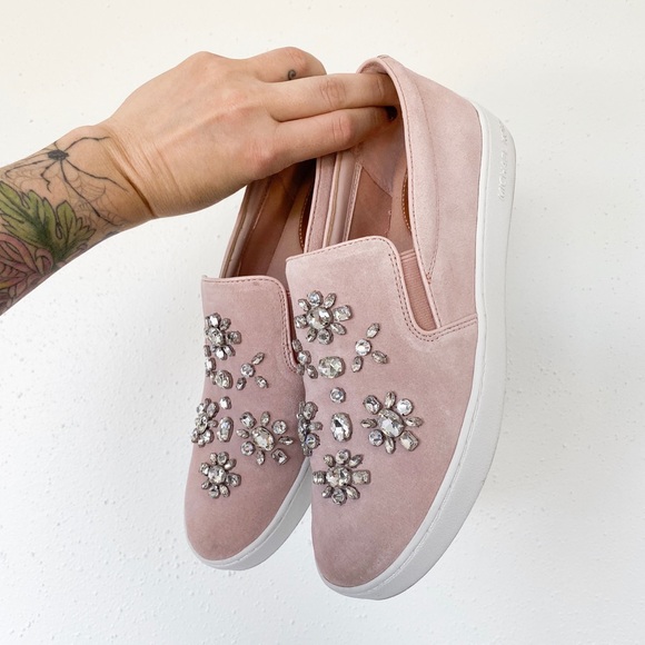 michael kors pink slip on shoes